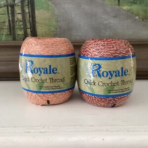 Lot Of 2 Royale Quick Crochet Thread J&P Coats Worsted Weight Cotton Blend 400yd